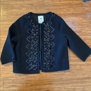 Anthropologie Elevenses Beaded Jacket